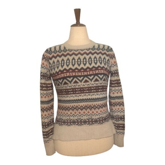 Ambercrombie Cozy Wool Blend Sweater Fair Isle Festive Patterned Grandpa Size XS - Picture 2 of 11
